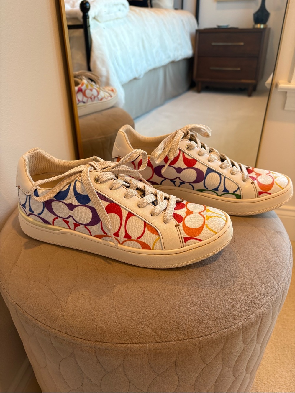 Coach Multicolor Signature C Low-Top Sneakers in White 🌈 - Picture 4 of 10